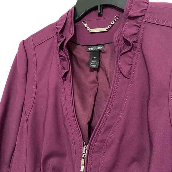 White House Black Market Purple Blazer Tailored Open Front - Picture 3 of 9